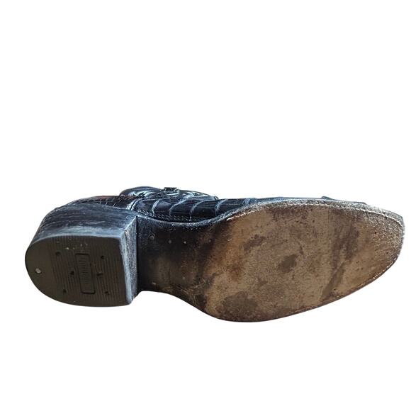 Men's imitation Black Alligator Boots size 11 D - Picture 8 of 10